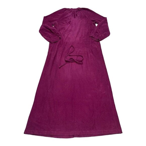 Vintage Loungees Purple Maroon Robe Drawstring Waist & Zipper Small Medium READ - Picture 9 of 10